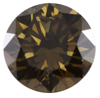 Round Cut Loose Diamond, 2.7 Carat, Natural Fancy Dark Brown Greenish Yellow, GIA Certified